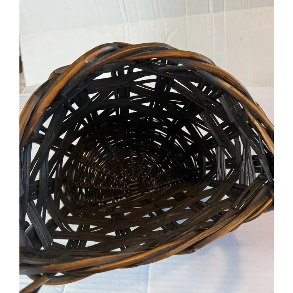 Vintage Basket Wall Hanging Dark Brown